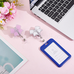 2Pcs 2 Colors Acrylic Bowknot Retractable Badge Reel&nbsp;AJEW-HY0002-36