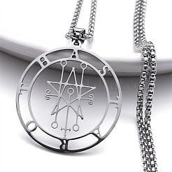 201 Stainless Steel Demonic Symbol Pentagram Pendant Necklaces&nbsp;FS-WG4F203-01