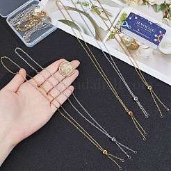 10Pcs 2 Colors 304 Stainless Steel Slider Necklace Making&nbsp;NJEW-SC0001-10