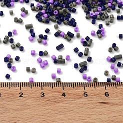 焼付塗装ガラスシードビーズ  シリンダー  インディゴ  2x1.5mm  穴：1mm  約50398個/ポンド&nbsp;SEED-S042-05B-54