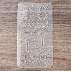 DIYシリコンモールド  レジン型  昆虫  UVレジン用  エポキシ樹脂工芸品作り  ホワイト  165x88x4mm  穴：1.5~2mm&nbsp;SIMO-C022-01C