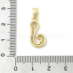 真鍮製マイクロパヴェキュービックジルコニアペンダント  文字L  18KGP本金メッキ  文字J  19.5x10x3mm  穴：4.8x2.9mm&nbsp;ZIRC-C012-01G-10