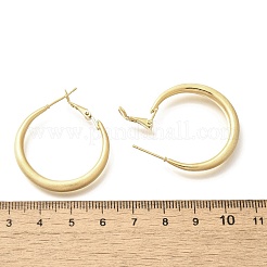 女性のための真鍮のフープピアス  22KGP本金メッキ  36x4.5mm&nbsp;EJEW-A121-18A-G