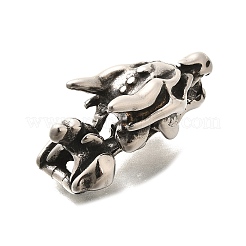 304ステンレススチール製マグネット留め具  ドラゴン  アンティークシルバー  40.5x18x17mm&nbsp;STAS-R140-18AS