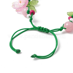 Floral Acrylic Beads Braided Bead Bracelets for Women&nbsp;BJEW-MZ00184-02