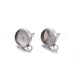Non-Tarnish 304 Stainless Steel Stud Earring Settings&nbsp;STAS-H467-08P-18mm