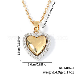 Stylish Brass Micro Pave Clear Cubic Zirconia Pendant Necklaces for Daily Wear&nbsp;EA0793-1