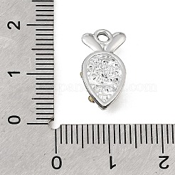 UVメッキ合金クリスタルラインストーンペンダント  にんじんチャーム  プラチナ  18.5x9x4.5mm  穴：1.9mm&nbsp;RB-CBAD37D-05P