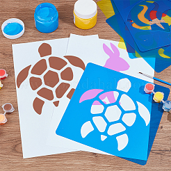 動物、ペット、プラスチック、中空、描画、絵画、ステンシル テンプレート  DIY絵画用  ミックスカラー  200x200x0.4mm  24個/セット&nbsp;DIY-WH0453-93