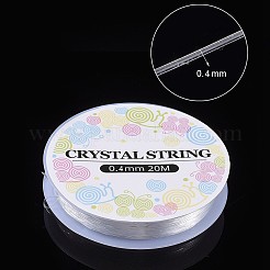 弾性水晶の線  伸縮性のあるストリングビーズコード  ビーズジュエリー作り  透明  0.4mm  約21.87ヤード（20m）/ロール&nbsp;X-EW-S003-0.4mm-01