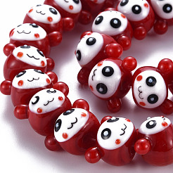 Handmade Bumpy Lampwork Beads Strands&nbsp;LAMP-S194-021F