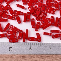 MIYUKIクォーターティラビーズ  日本製シードビーズ  2穴  （qtl408)不透明な赤  5x1.2x1.9mm  穴：0.8mm  約480個/10g&nbsp;X-SEED-J020-QTL0408