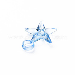 透明なアクリルパーツ  スター  ミックスカラー  21x16.5x4.5mm  穴：3mm  約1380個/500g&nbsp;MACR-N013-029-A01