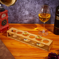 6 Hole Bamboo Wine Glass Organizer Holder&nbsp;ODIS-WH0081-17B-01