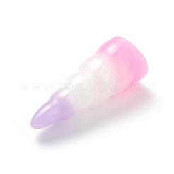 オペーク樹脂カボション  DIY電話で  カラフルなユニコーンの角  ミックスカラー  24.2~25x9~9.6mm&nbsp;DIY-B025-01