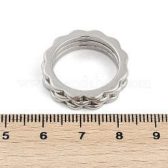 女性用304ステンレススチール指輪  ステンレス鋼色  usサイズ7（17.3mm）&nbsp;RJEW-A052-01A-P