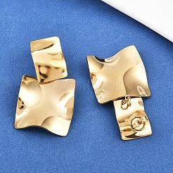 304 Stainless Steel Square Dangle Stud Earrings&nbsp;EJEW-K268-79A-G