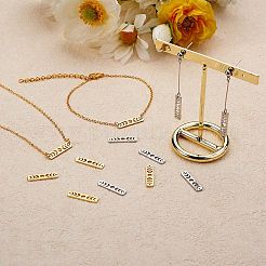 12Pcs 4 Style Brass Moon Phase Bar Links & Charms&nbsp;KK-SZ0005-45