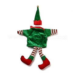 Christmas Clothes Felt Cloth & Iron Wine Bottle Cover Decoration&nbsp;DJEW-K027-02B