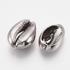 UVメッキカウリーシェルビーズ  穴なし/ドリルなし  ガンメタ色  18~21x11~14x6~7mm&nbsp;X-SHEL-S269-80A