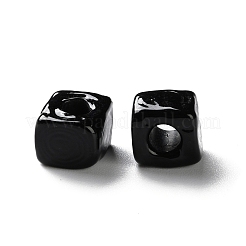 手作りランプワークビーズ  正方形  ブラック  9.5~11.5x10~12x8~8.5mm  穴：3.5~4mm&nbsp;LAMP-Q003-01F