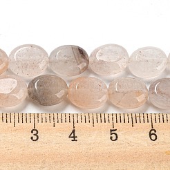 天然紫ストロベリークォーツビーズ連売り  フラットオーバル  10x8x5.5mm  穴：0.8mm  約39個/連  15.47''（39.3センチメートル）&nbsp;G-M420-D12-01