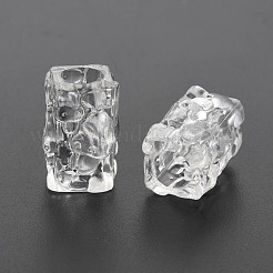透明なクラックルアクリルヨーロピアンビーズ  大穴ビーズ  直方体の  透明  19x12x13mm  穴：7mm  約290個/500g&nbsp;CACR-S010-09