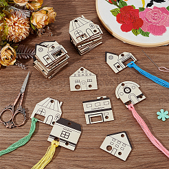 木製刺繍糸プレート1個セット  クロスステッチスレッディングボードツール  ハウス  湯通しアーモンド  32mm&nbsp;DIY-UN0006-68