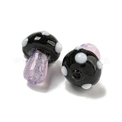 手作りランプワークビーズ連売り  キノコ  ブラック  12~14.5x10~12mm  穴：1.2~1.8mm  約23個/連  11.61~12.60インチ（29.5~32cm）&nbsp;LAMP-N025-03M