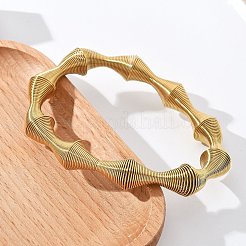 女性用304ステンレススチールストレッチバングル  ゴールドカラー  1/2インチ（1.15cm）  内径：2-3/8インチ（5.9cm）&nbsp;LS-BJEW-P315-02C-G