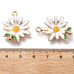 合金エナメルチャーム  花のチャーム  ホワイト  28x21x7mm  穴：2mm&nbsp;FIND-H016-01G-04