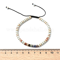 Natural Gemstone & Non-magnetic Hematite Beaded Adjustable Bracelets for Unisex&nbsp;BJEW-K251-09