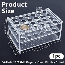 オーガニックアクリルディスプレイスタンド  試験チューブディスプレイスタンド  ラボ用品  長方形  透明  146x93x75mm  穴：17mm&nbsp;AJEW-WH0695-030B