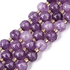 Ombre Effect Dyed Transparent Crackle Glass Beads Strands&nbsp;GLAA-Q111-8MM-03
