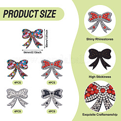 16Pcs 4 Colors Bowknot Rhinestone Patches&nbsp;PATC-TA0001-18