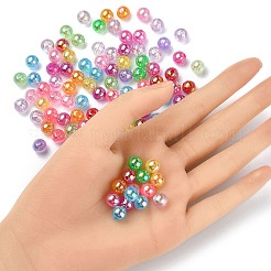 透明なアクリルビーズ  ab色メッキ  ラウンド  ミックスカラー  8mm  穴：2mm&nbsp;MACR-YW0002-90A-M