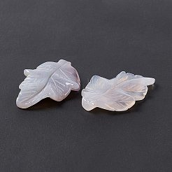 天然石グレーアゲートペンダント  葉のチャーム  41.5x25~26x5mm  穴：0.8mm&nbsp;G-I336-01-24