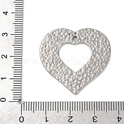 304ステンレスペンダント  テクスチャ  ハートチャーム  アンティークシルバー  30x30x1~2mm  穴：1.8mm&nbsp;STAS-L280-03AS-04