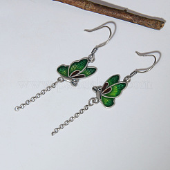 Alloy Enamel Butterfly Dangle Earrings for Women&nbsp;WG8FBC4-01