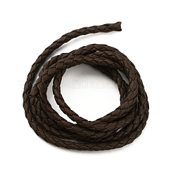 編組puレザーコード  ラウンド  ココナッツブラウン  4mm  約2.19ヤード（2m）/連&nbsp;WL-WH0005-002A