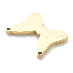 イオンプレーティング（IP）304ステンレススチールチャーム  蝶  18KGP本金メッキ  11x14x1.5mm  穴：0.9mm&nbsp;STAS-B016-05G