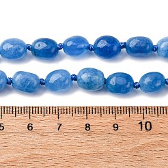 Natural Dyed Malaysia Jade Tumble Stone Nuggets Beaded Long Necklaces for Women&nbsp;NJEW-F340-A06