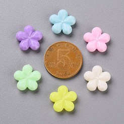 不透明なアクリルビーズ  多面カット  花  ミックスカラー  13.5x14x4mm  穴：1.5mm  約1298個/500g&nbsp;TACR-S154-39D