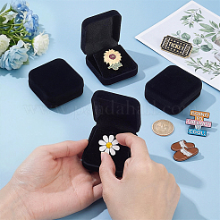 Square Velvet Badge Display Boxes&nbsp;CON-WH0095-253