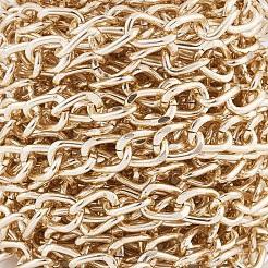 アルミツイストカーブチェーン  溶接されていない  スプール付き  ゴールデン＆シルバー  10x6.5x1.8mm  2のロール/セット&nbsp;CHA-TA0001-04