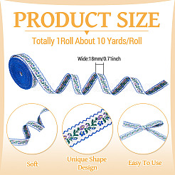 10Yards Polyester Flower Ribbon&nbsp;OCOR-TA0003-63A