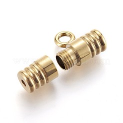 304ステンレススチール製ネジ留め  イオンプレーティング（ip）  カン付き  コラム  ゴールドカラー  13x18x7mm  穴：2mmと3mm&nbsp;STAS-P237-18G