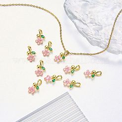 10Pcs Brass Micro Pave Cubic Zirconia Pendants&nbsp;KK-SZ0003-25