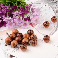 丸い天然木ビーズ  無鉛の  バリーウッド  16x15mm  穴：4mm&nbsp;X-WOOD-Q009-16mm-LF