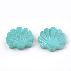 淡水シェルビーズ  スプレー塗装  ホタテ貝殻  ターコイズ  11.5~12x12.5~13x2~3mm  穴：0.8mm&nbsp;X-SHEL-S274-14B